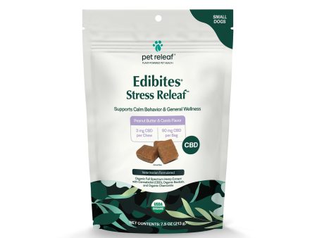 Pet Releaf Stress Edibites Cbd Small Dog 7.5oz. Peanut Butter Carob 3Mg For Sale