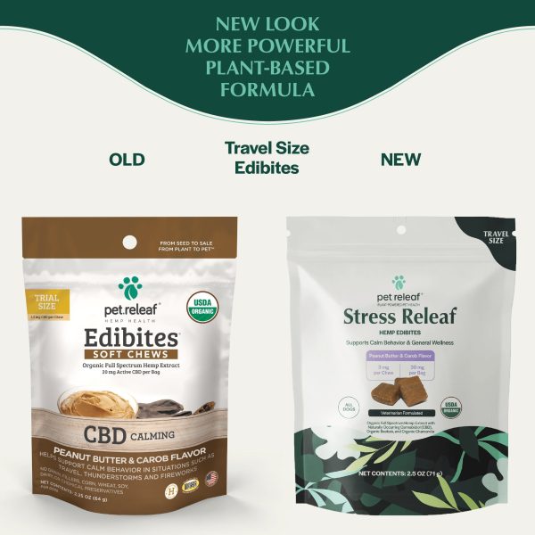 Pet Releaf Stress Edibites Cbd Dog 2.5oz. Peanut Butter Carob 3Mg Travel Online now