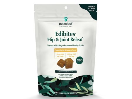 Pet Releaf Hip & Joint Edibites Cbd Medium  Large Dog 7.5oz. Peanut Butter Banana 6Mg For Cheap