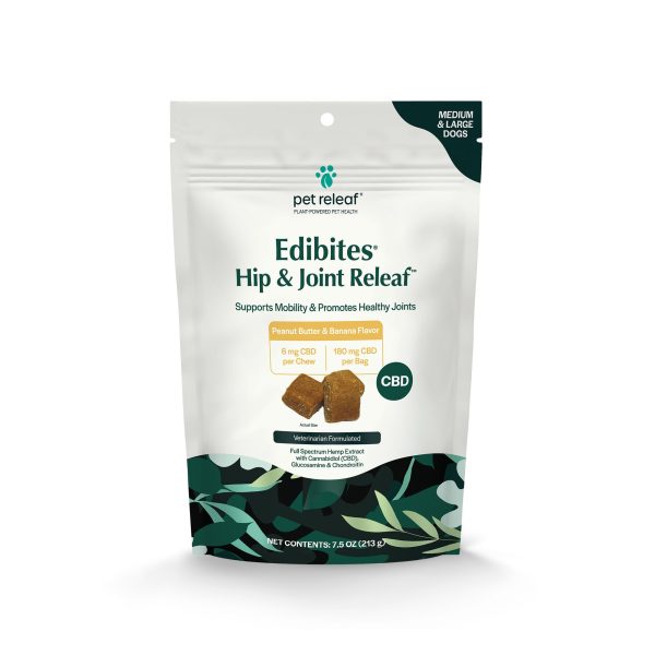 Pet Releaf Hip & Joint Edibites Cbd Medium  Large Dog 7.5oz. Peanut Butter Banana 6Mg For Cheap