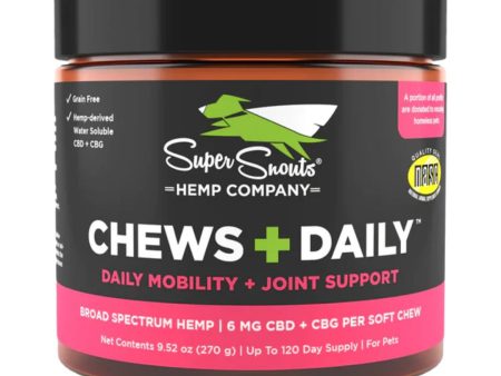 Super Snouts Dog Chews+Daily Therapeutic Mobility Joint Cbg 6Mg Per Chew 60Ct Hot on Sale