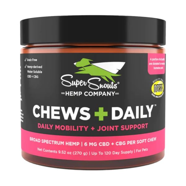 Super Snouts Dog Chews+Daily Therapeutic Mobility Joint Cbg 6Mg Per Chew 60Ct Hot on Sale