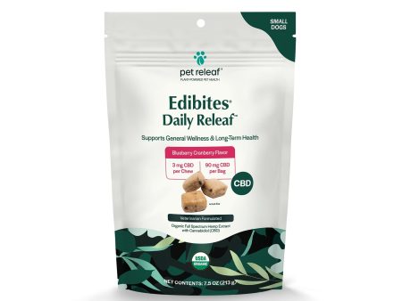 Pet Releaf Daily Edibites Cbd Small Dog 7.5oz. Blueberry Cranberry 3Mg Hot on Sale