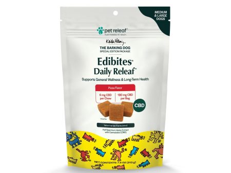 Pet Releaf Daily Keith Haring Edibites Cbd Medium  Large Dog 7.5oz. Pizza 6Mg Fashion