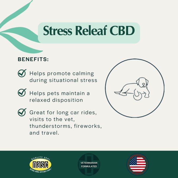 Pet Releaf Stress Edibites Cbd Medium Large Dog 7.5oz. Pepperred Bacon 6Mg Fashion