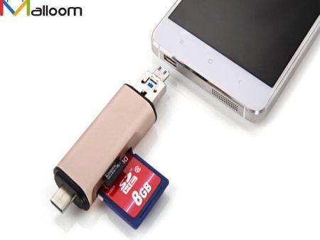 2016 Fashion PC Accessories 3in1 USB3.0 + USB 3.1  Aluminum+ABS Material Type C TF MS Card Reader Adapter For Sale Online Hot Sale