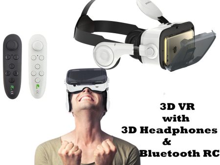 3D VR Headset VR Virtual Reality Glasses with Headphone VR Set 3D Movies Games Viewer Video Eyewear for Iphone X 8 8plus LG Sony For Cheap