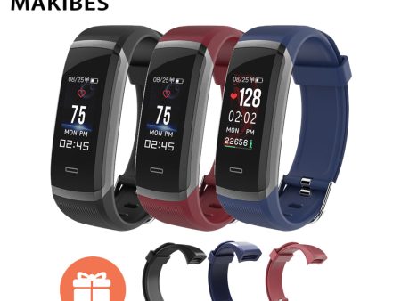 [STOCK] Makibes HR3 Colorful Screen Smart Bracelet Always-on heart rate monitor IP67 Health Tracker Wristband for Android iOS For Cheap