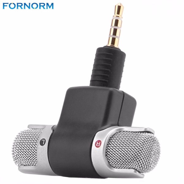 Fornorm Portable Stereo Recording Microphone Mic With 3.5mm Mini Jack Gold Plated Plug For PC Laptop Notebook Supply