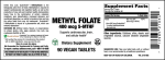 Methyl Folate 400 mcg 5-MTHF  90 Vegan Tablets Online now